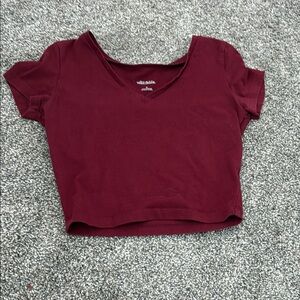 Wild Fable Red Puff Sleeve Crop Top